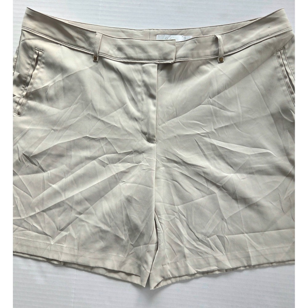 Lady Hagen Womens Khaki Golf Shorts Tan Size 16 Flat Front Performance